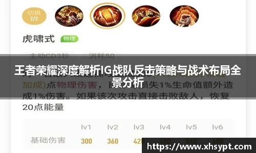 王者荣耀深度解析IG战队反击策略与战术布局全景分析